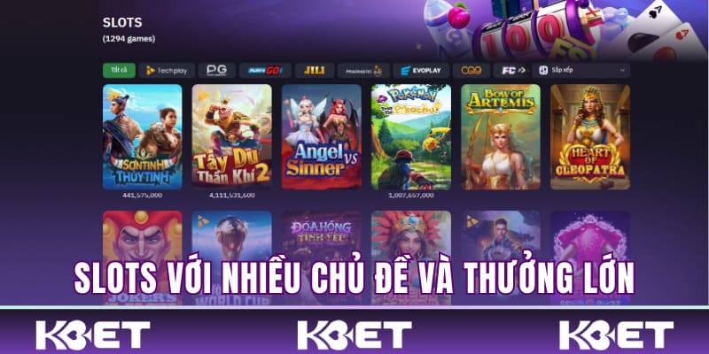 Slots với nhiều chủ đề và thưởng lớn